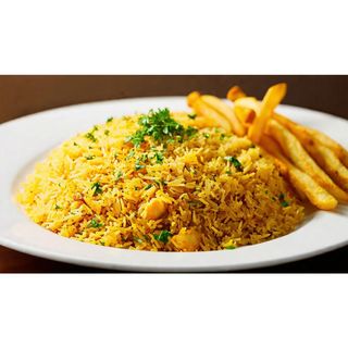 Chips Pilau Chips Peas