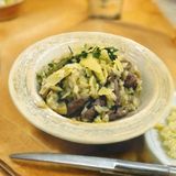 Ризото с патешко филе, три вида гъби и пармезан (380г)