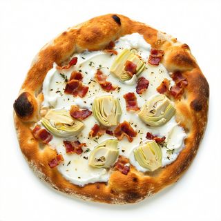 Bianca crema di carciofi e pancetta