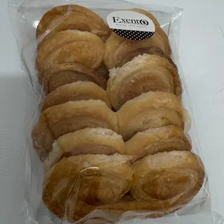 Paquete de 5 mini palmeritas de azúcar sin gluten y sin lactosa.