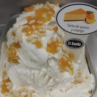 TARTA DE QUESO CON  MANGO