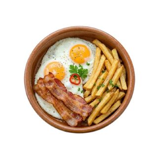 Plato Combinado De Bacon Con Huevo Y Patatas