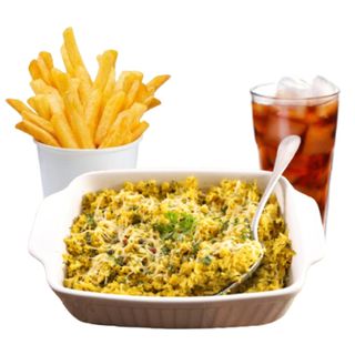 Menú arroz gratinado con carne