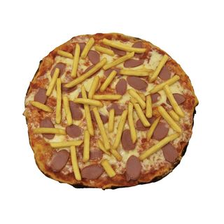 Wrustel e patatine fritte pizza