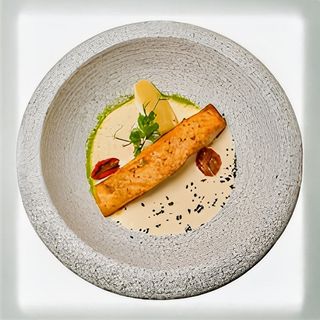 Стейк семги в сливочном соусе