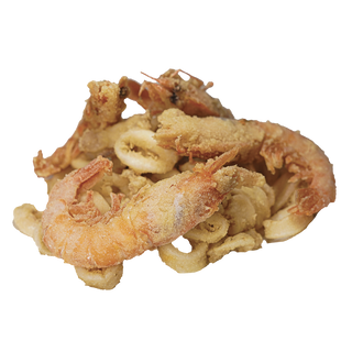 Frittura di calamari e gamberi sale e pepe