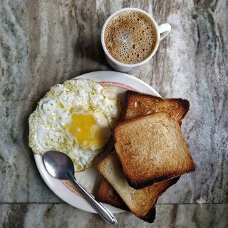 Bread and Egg with Coffee