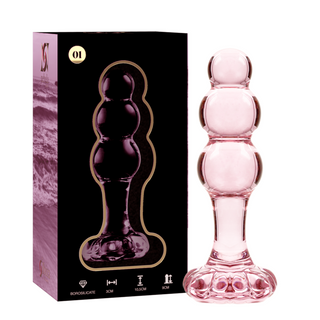 Plug Cristal Borosilicato 10.7 X 3 Cm Rosa - Nebula Series By Ibiza