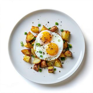Plato Combinado De Huevos Con Patatas
