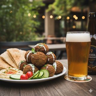 Menu panino falafel e birra