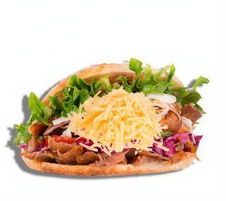 Bocadillo durum kebap con queso