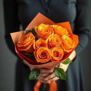 Ramo 6 rosas naranjas