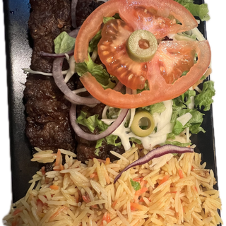 Seekh kebab con pane naan o riso