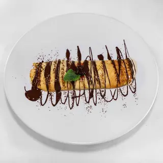 creppe di mascarpone con cioccolato caldo