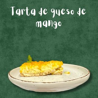 Tarta de queso con mango