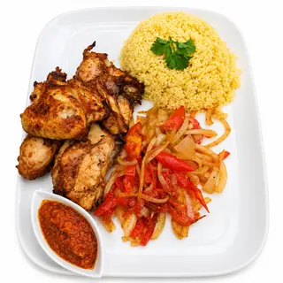 Demi Poulet Grillé  & Attiéké