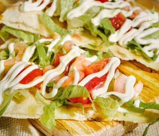 Pizza gamberetti al spicchio 