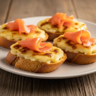 Crostini con salmón ahumado