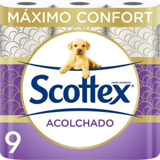 SCOTTEX PAPEL HIGIENICO ACOLCHADO PAQUETE 9 UDS