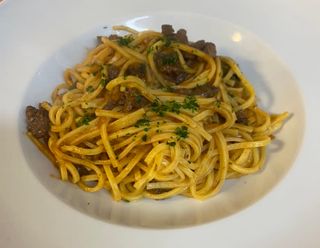 Pasta alla chitarra con ragù leggero di selvaggina