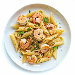 28 Pasta saltata con gamberi