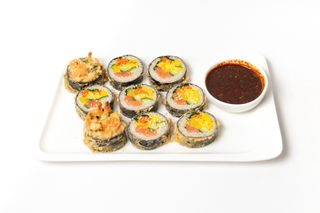 Жареный ким паб с семгой