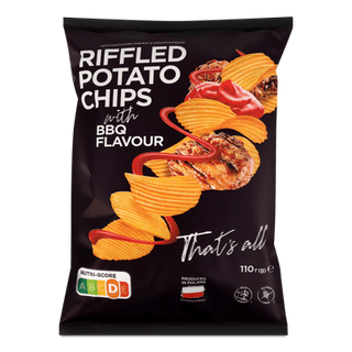 Чипси картопляні «Премія» рифлені зі смаком барбекю (110г)