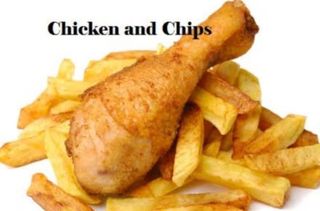 Sweet Potatoes chips & chicken 