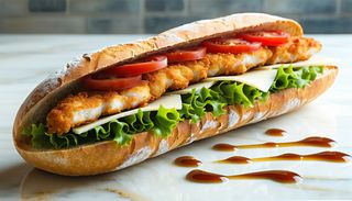 Sandwich cu snitel de pui