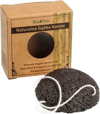 Naturalna gąbka konjac do oczyszczania twarzy z węglem bambusowym - Bio4you
