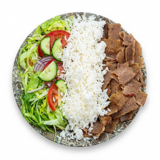 Plato Combinado De Carne Con Arroz Y Ensalada