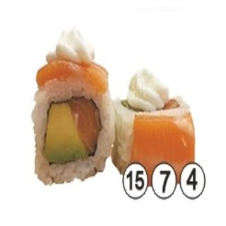 27. CALIFORNIA SALMÓN DRAGÓN CON QUESO 8U