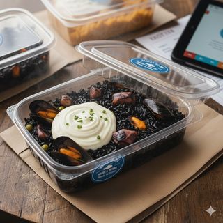 Arroz negro con alioli (2 raciones)