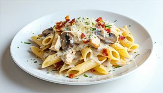 Paste gratinate cu piept de pui