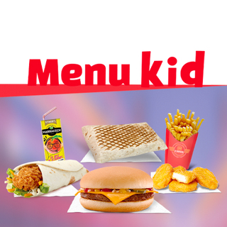 Cheese Ou Mini Wrap Ou Nugget Ou Mini Tacos + Frites + Jus