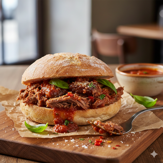 Panino con pezzetti di cavallo