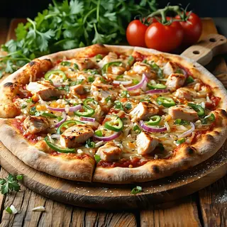 BBQ chicken pizza