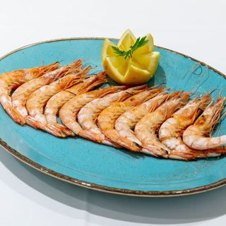 Gamba blanca de Huelva hervida. Ración