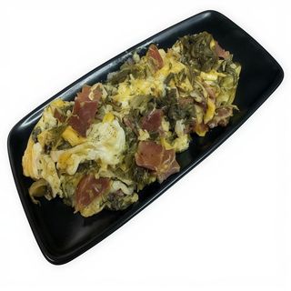 revuelto de grelos con jamón serano