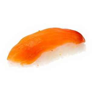 Smoked sake nigiri