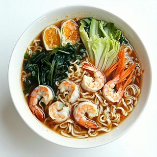 Ramen con gamberetti