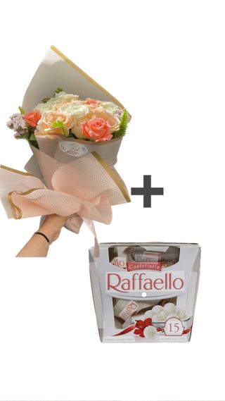 Bouquet 20 fleurs + Raffaello 