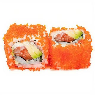 Uramaki De California Salmón Y Hueva Rojo Pez Volador (8 Pzs.)