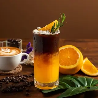 Café Americano Helado con Naranja
