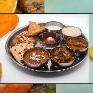 mixthali vegDaaltarkaRajmaMasalaChanaMasalaRiceVeg SamosaGulabjamunNaan