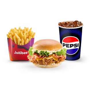 Menù Chicken Burger con Bacon e Formaggio 