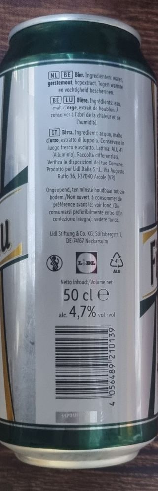 Birra in lattina 50 cl