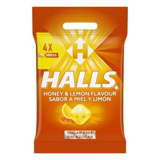 Caramelos Sabor Miel Y Limón Halls 4 Paquetes De 32 Gr.