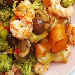 Gambas Con Verduras De Temporada