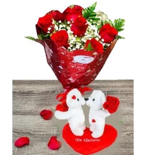 6 Rosas ROJAS & Pareja Ositos 6,3